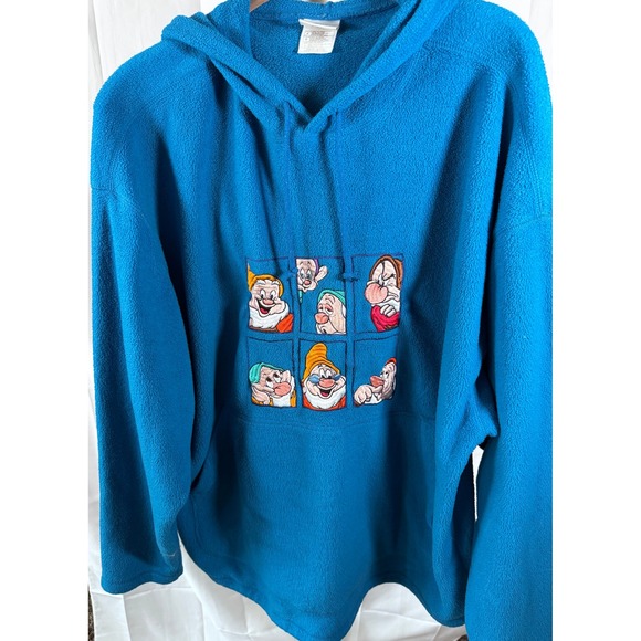 Disney The Disney Store Seven Dwarfs Hoodie Sweatshirt Blue Large - Picture 1 of 9